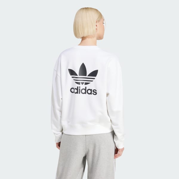White Trefoil Cropped Sweater