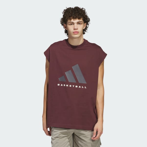 Burgundy adidas Basketball Sleeveless Tee (Gender Neutral)