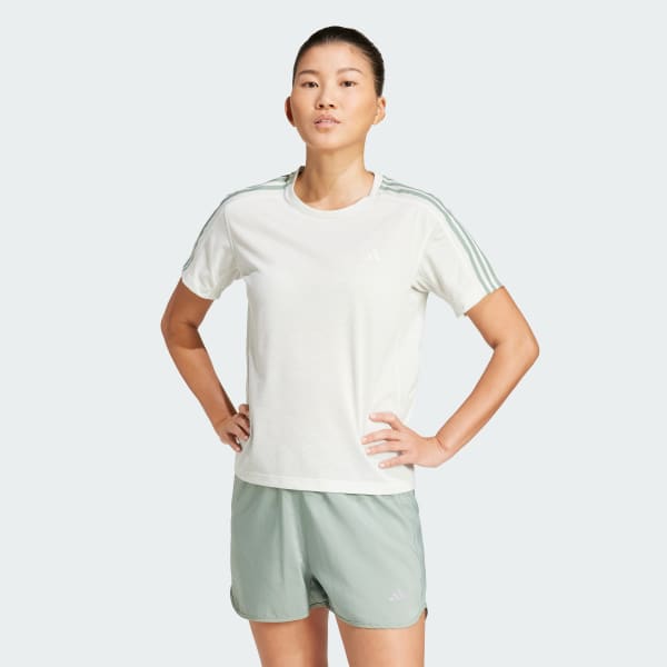 Green Own the Run 3-Stripes Tee