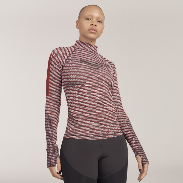 Burgundy adidas by Stella McCartney TruePurpose Seamless Training Long Sleeve T-shirt ZQ355