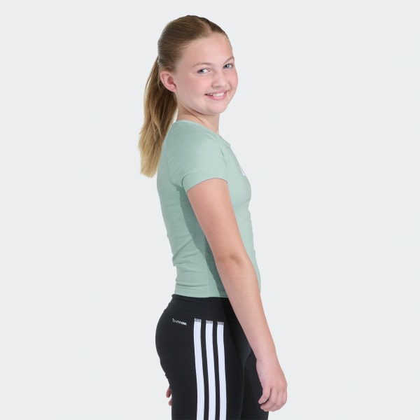 Green SS Raglan Melange Tee