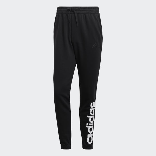 Preto Calças Afuniladas em Moletão Essentials