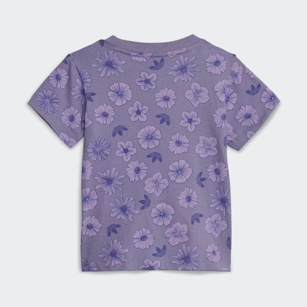 paars Floral T-shirt en Short Set