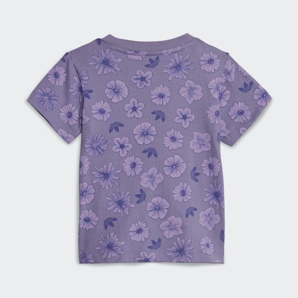 Lila Floral Tee and Shorts Set