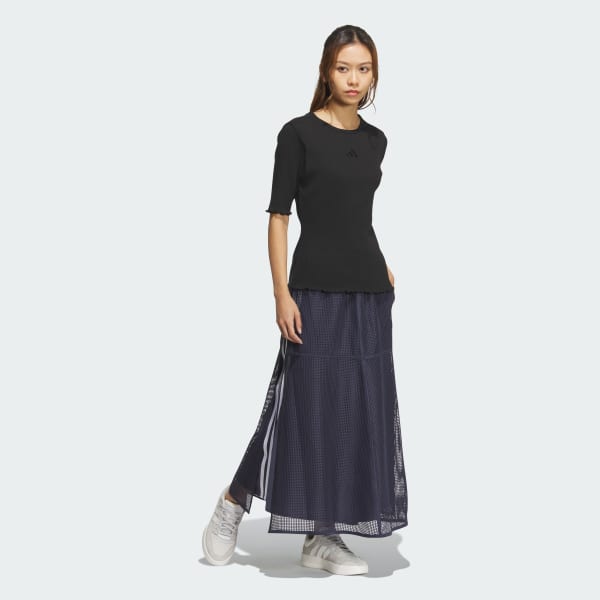 ブラック LUXFLOW カジュアル リブTシャツ