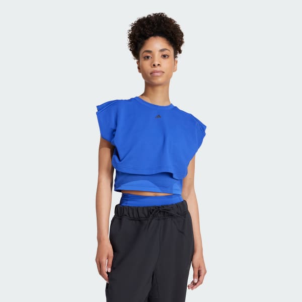 Azul Regata PrimeLift Boxy French Terry Três Listras