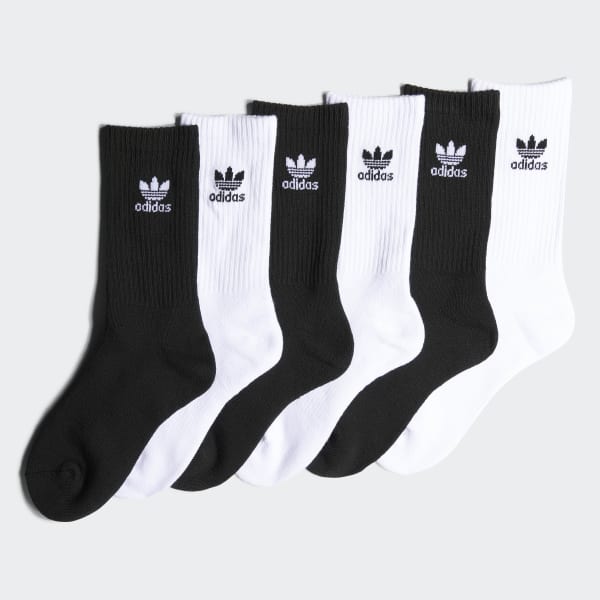 adidas Youth Orig Trefoil 6 Pack Crew - White | CH7708 | adidas US