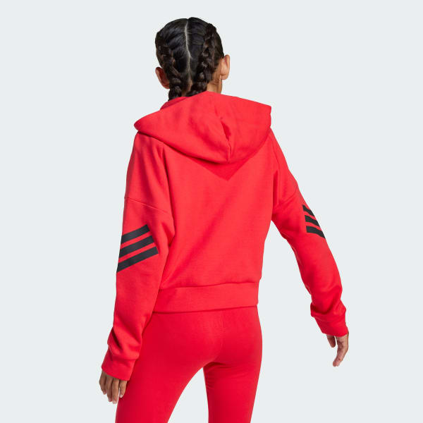 Red Future Icons 3-Stripes Full-Zip Hooded Track Jacket Kids