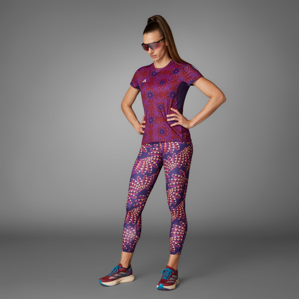 สีม่วง เสื้อยืด Adizero x FARM