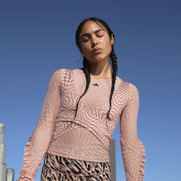 Marron Musculosa Print Clash Yoga