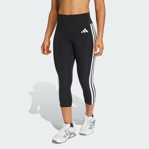 Negro Mallas de entrenamiento 3/4 Optime Essentials 3 Stripes