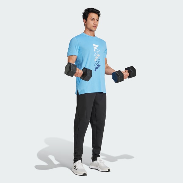 Azul Camiseta Estampada Logo AEROREADY Designed for Training