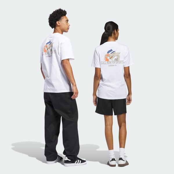 Branco Camiseta Call Now for Sports (Gênero Neutro)