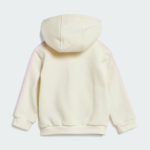 Beige Essentials Full-Zip Hooded Jogger Sett