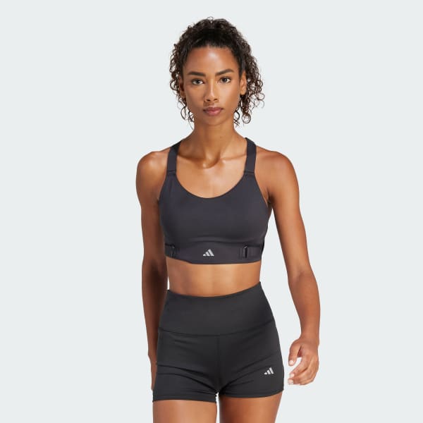 Negro Sujetador FastImpact Luxe Run High-Support