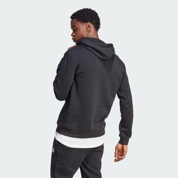 Black Essentials Fleece Big Logo Hoodie