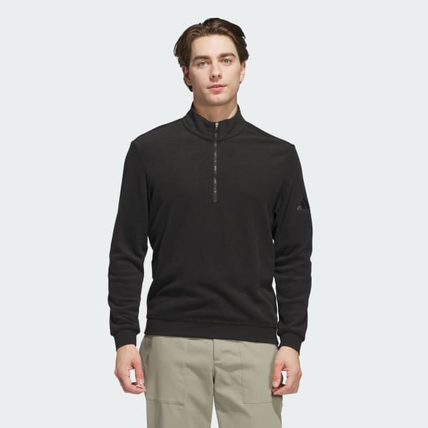 adidas Ultimate365 Terry Cloth Quarter-Zip Pullover - Black