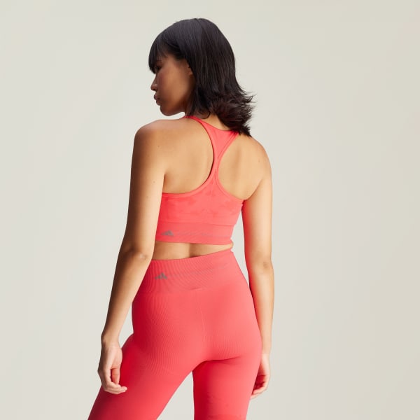 สีชมพู บราโยคะไร้ตะเข็บ adidas by Stella McCartney TrueStrength