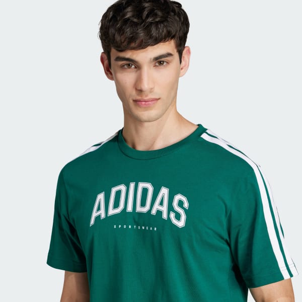 adidas｜Originals CODES LINE GRAPHIC Tシャツ グリーン adidas Codes Collegiate Linear Graphic T-shirt, Collegiate Green
