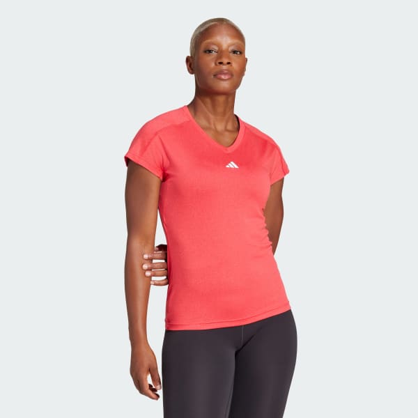 T shirt col en V logo minimaliste AEROREADY Train Essentials