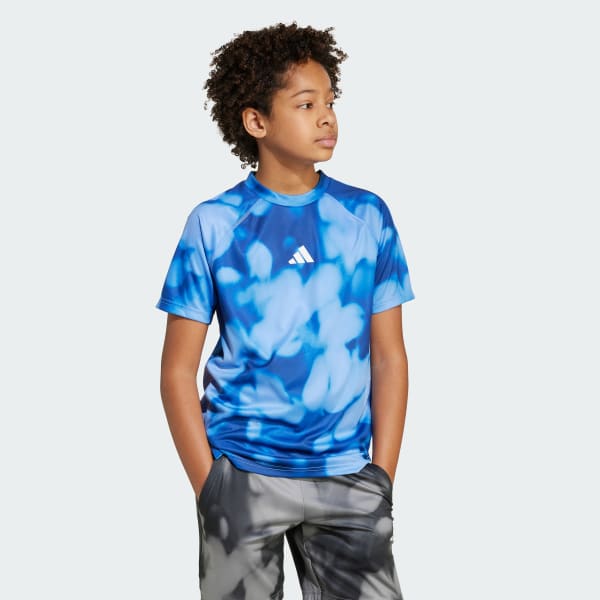 Azul playera de entrenamiento graphic allover para niños