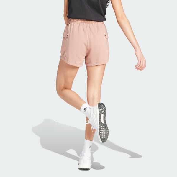 Pink Essentials Small Logo French Terry Cargo Shorts