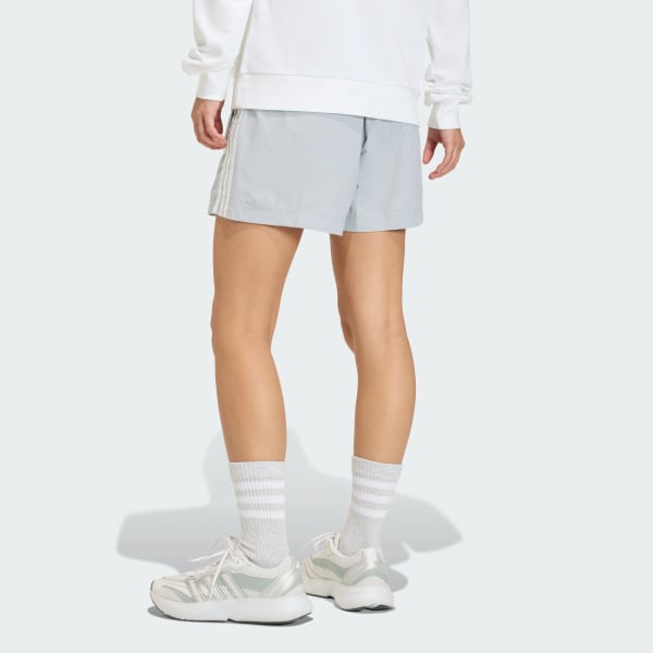 Gri Essentials 3-Stripes Lifestyle Woven Şort