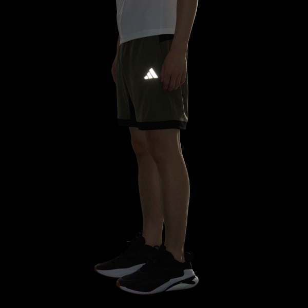 グリーン アディダスアダプテーション レギュラーフィット ダブルニットショーツ