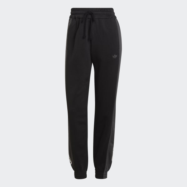 Noir Pantalon sportswear graphique à chevilles élastiques Blocked IV048