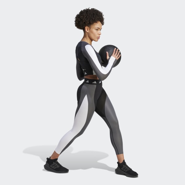 Buy adidas Black Performance Training Techfit Colorblock 7/8