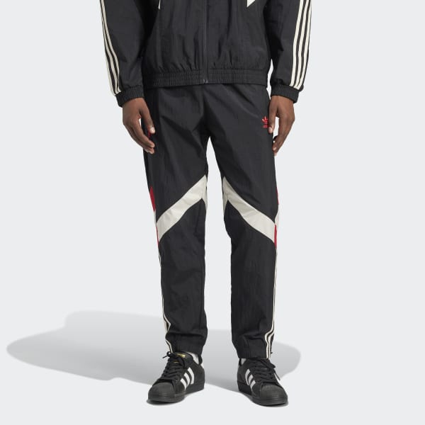★adidas★ Manchester United Track Pants Black Red IS6527 adidas Manchester United Originals Track Pants 'Black Red