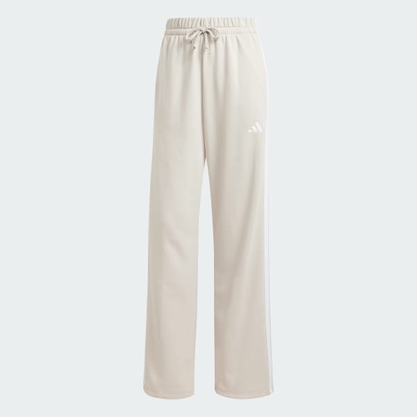 Beige Essentials 3-Stripes Open Hem French Terry Byxor