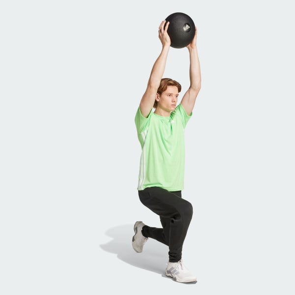 Verde Camiseta de entrenamiento Train Essentials Feelready 3 Rayas