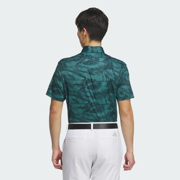 mau-xanh-la Áo Polo Tay Ngắn In Hình Toàn Bộ
