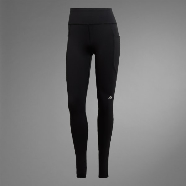 Adidas Womens Leggings Pants Clamawarm Running Jogging Black Size