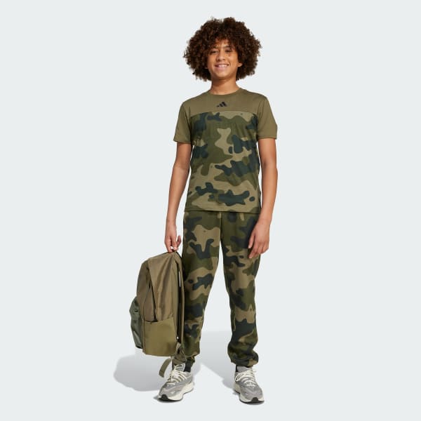 Green Seasonal Essentials Camo Cotton Tee Kids
