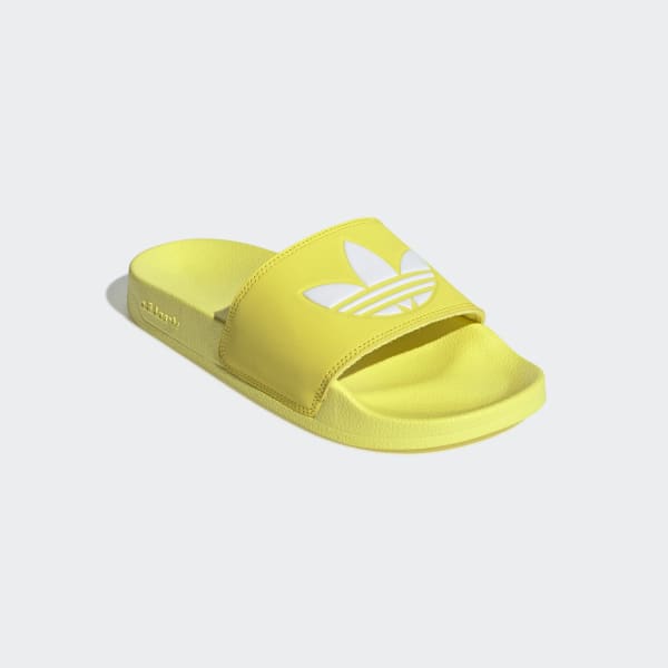 yellow adidas sliders