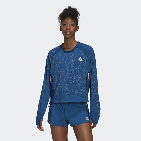 Blue X-City Running Crewneck Jacket