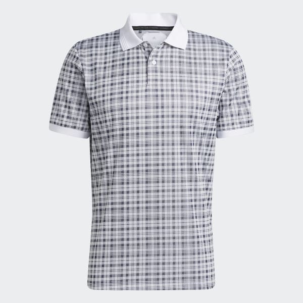White Adicross Plaid Golf Polo Shirt