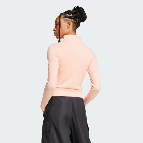 Essentials Jaqueta Canelada com Zíper Completo - Rosa adidas