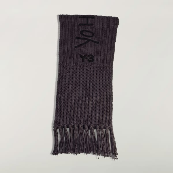 adidas Y-3 Oversized Chunky Knit Scarf - Grey | Free Shipping with