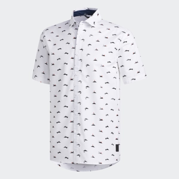 Adidas button down golf shirt clearance