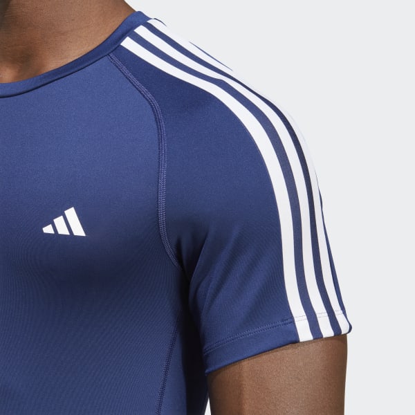Blauw Techfit 3-Stripes Training T-shirt