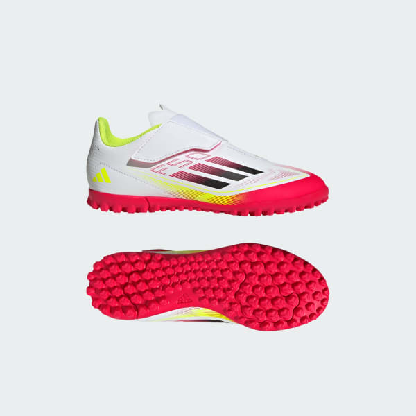 White F50 Club Hook-and-Loop Turf Boots Kids