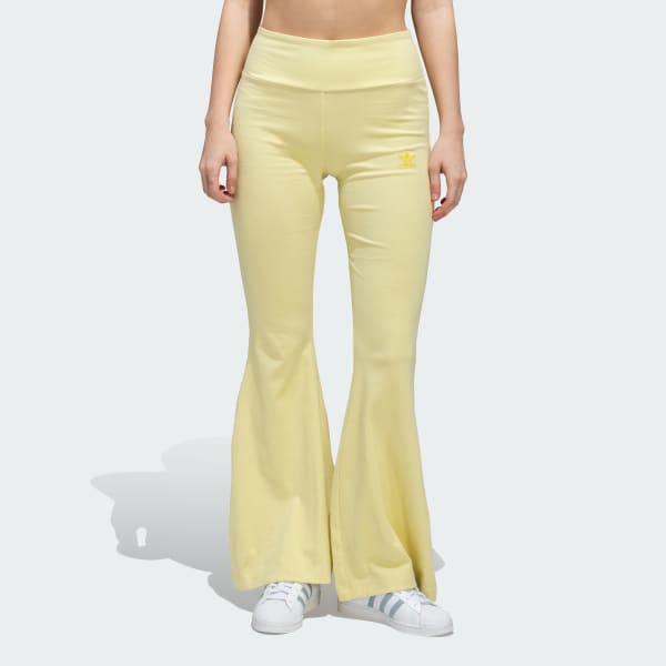 Yellow Essentials Rib Flared Leggings