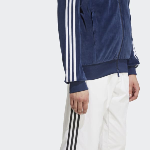 adidas SST Adicolor Velour Track Top - Blue | Free Shipping with