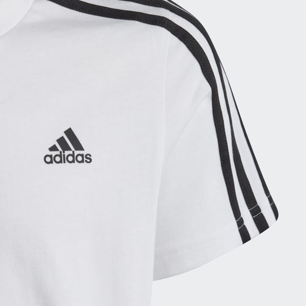 biela Tričko Essentials 3-Stripes Cotton