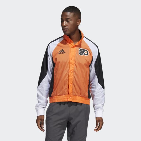 Philadelphia Flyers Mens Orange Vintage Varsity Track Jacket