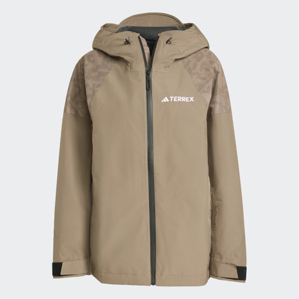 adidas TERREX スキージャケット ベージュ/ブラウン adidas Terrex Xperior Softshell Fleece Hooded Jacket - Brown
