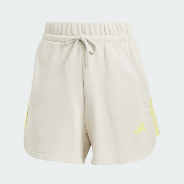 สีเบจ กางเกงขาสั้นพิมพ์ลาย Essentials 3-Stripes